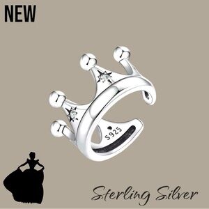 New .925 Sterling Silver Original Royal Princess Crown Ear Cuff Earring